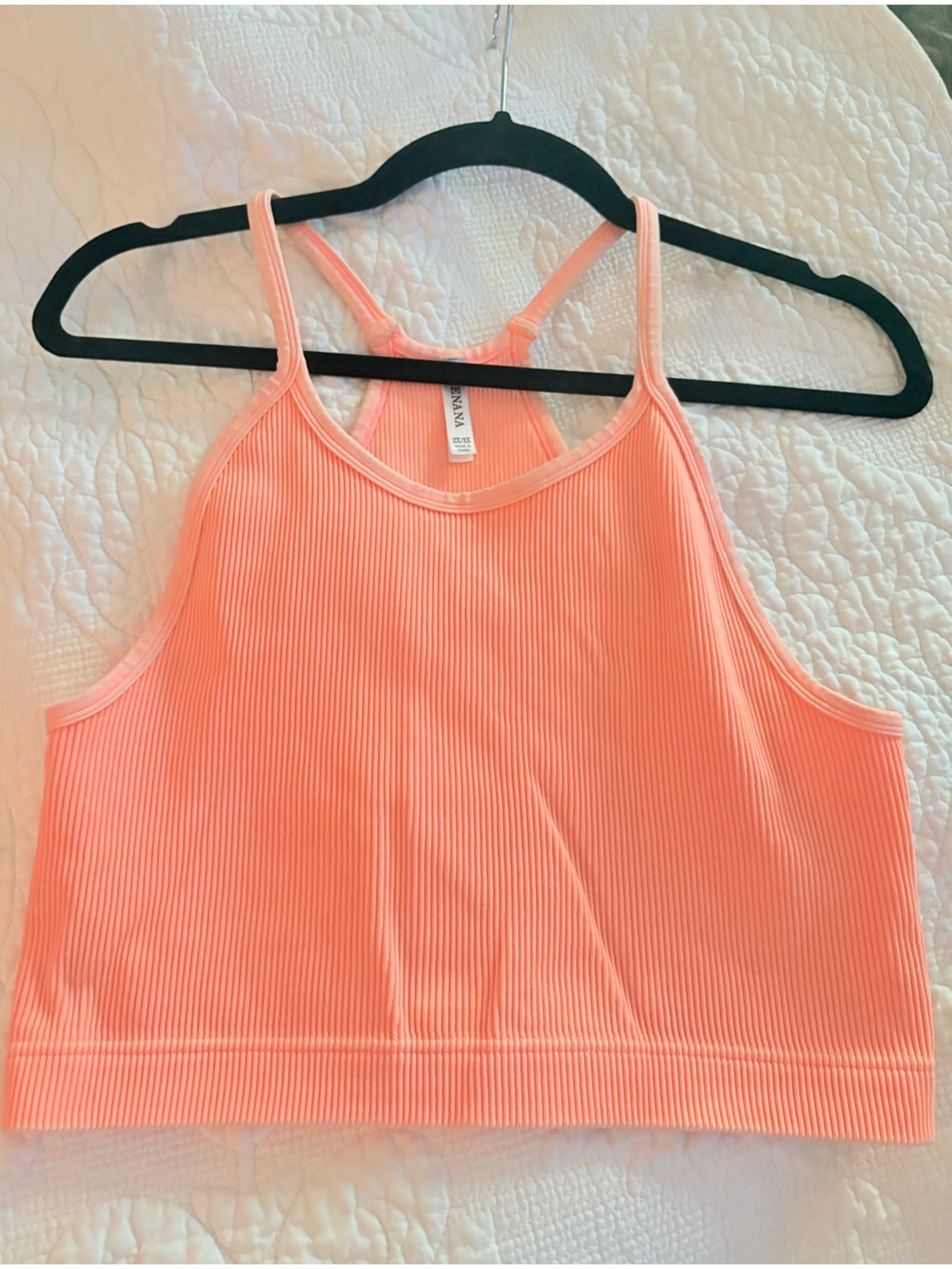 Zenana Outfitters Coral Ribbed High-Neck Sports Bra